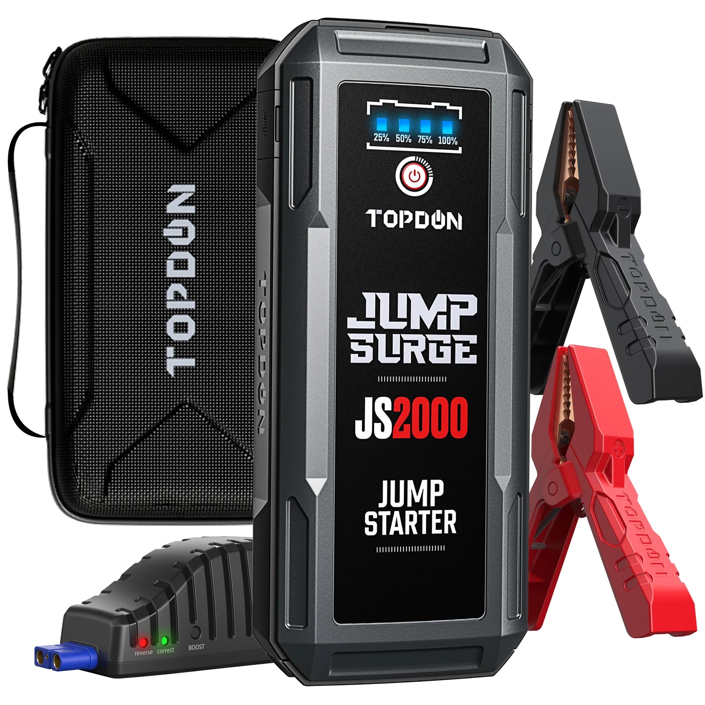 Topdon JS2000 pro/JS1500/JS1200pro 2500/1800/1200A Jump Starter Power Bank 12V Car Starting Device 16000Mah Battery for Booster