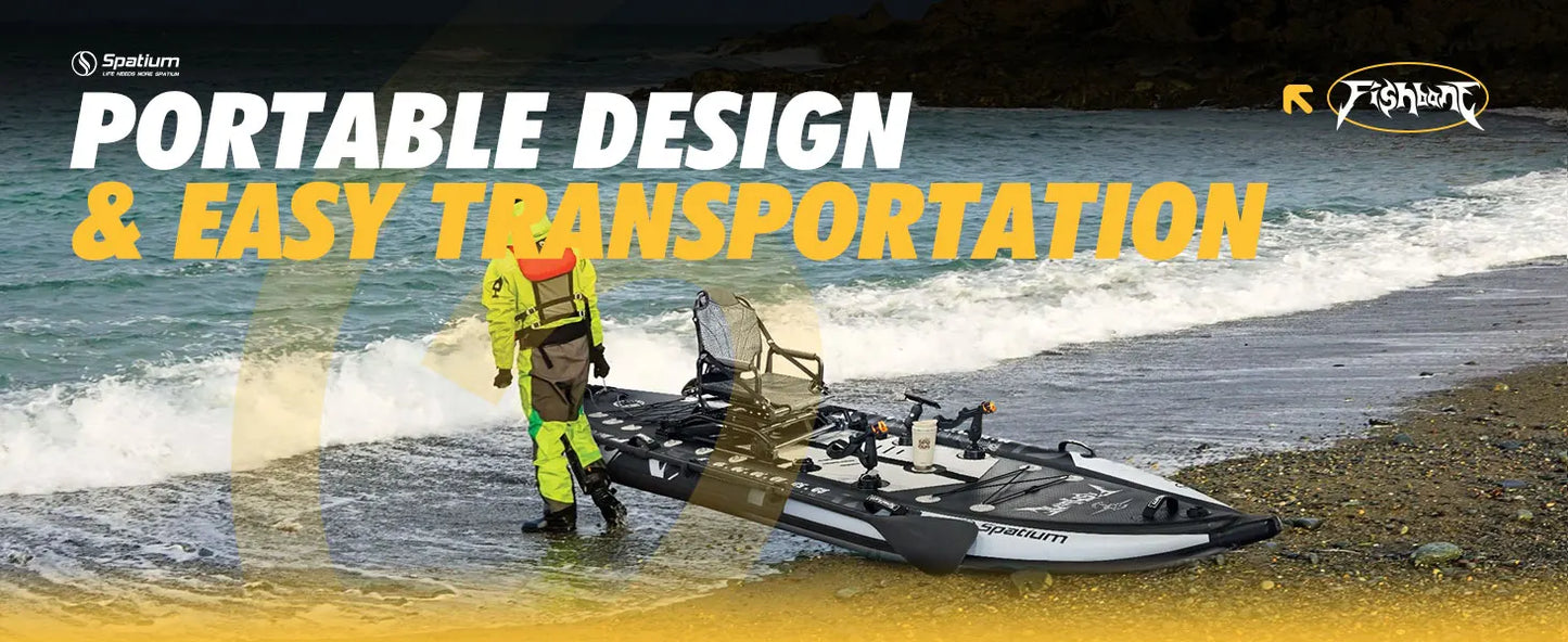New Pedal Drive Fishing Boat Canoe/Kayak with Seat and Steering System Inflatable Kayak Easy To Carry and Install Single Person