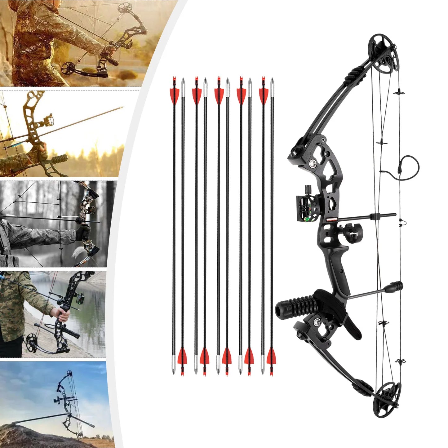 Compound Bow Arrow Set Right Hand Archery Compound Bows Draw Weight 30-55lbs,Adjustable for Adults and Beginners 310fps