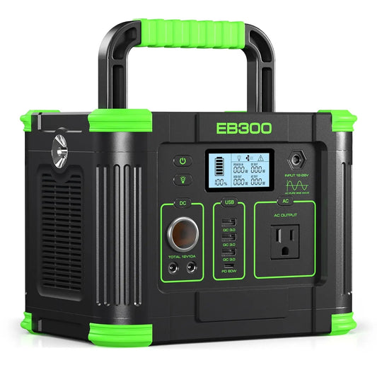 Portable Power Station 330W, 288.6Wh Solar Generator with 60W USB-C PD Output, 110V Pure Sine Wave AC Outlet, 5W, Customized