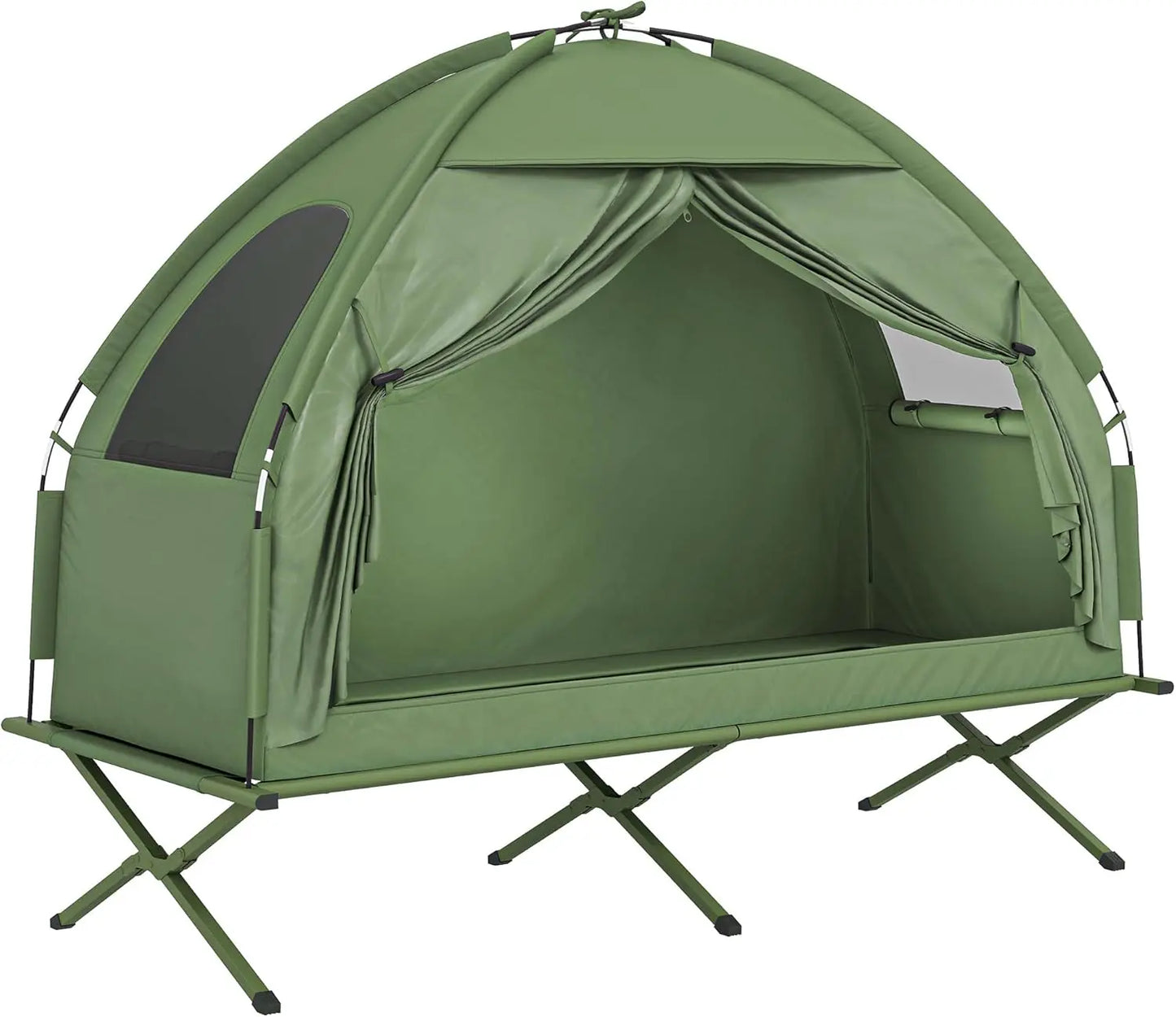 Single Person Folding Camping Cot Tent Combo, Off-Ground Outdoor Bed with Carry Bag for Hiking, Travel