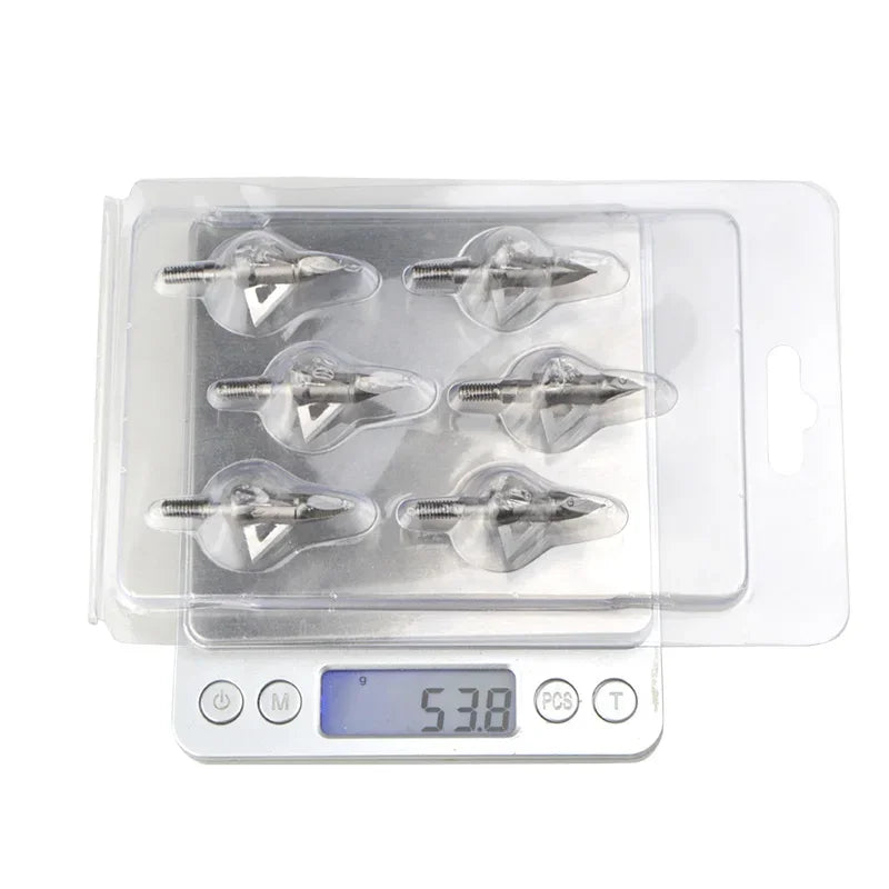12PCS Blade Arrowheads Stainless Steel Broahdeads 100Grain Arrow Tip for Recurve Compound Bow Archery Hunting Shooting Accessory