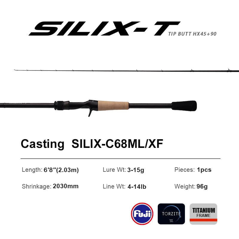 PURELURE SILIX-T 1-Piece Rod Fuji Torzite Rings Extra Fast Action Zander Bass Pike Rod Cork Handle Toray T1100G and M40X Cloth