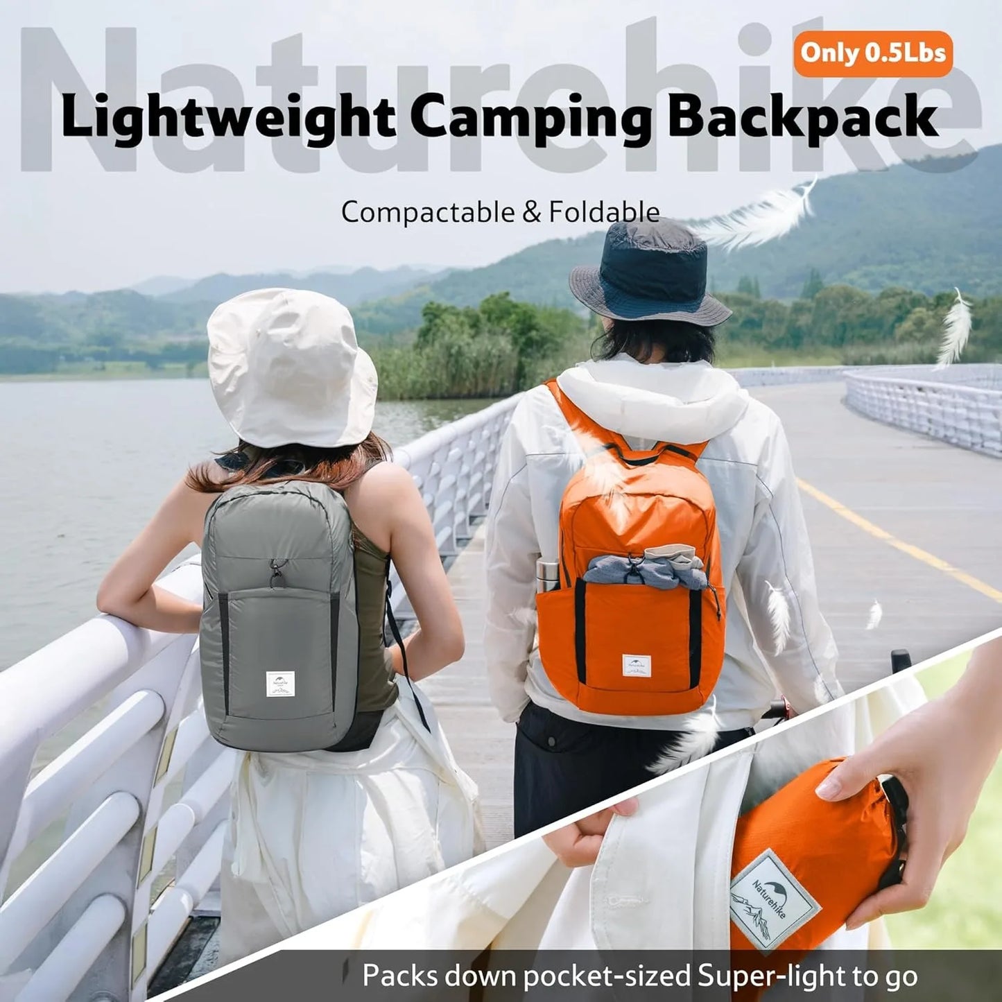 Naturehike 30L Silicone Folding Backpack Lightweight Portable Waterproof Outdoor Camping Hiking Shoulder Bag for Travel Airplane