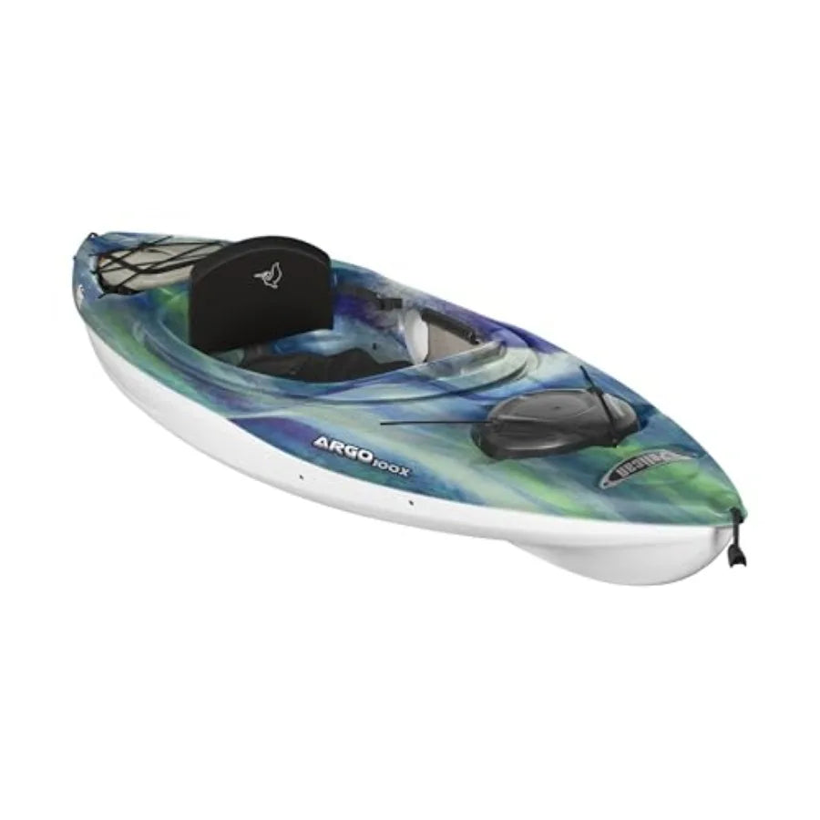 Recreational sit-in kayak for calm water use, lightweight patented Ram-X material, black color, ergonomic Ergobreeze seating sy