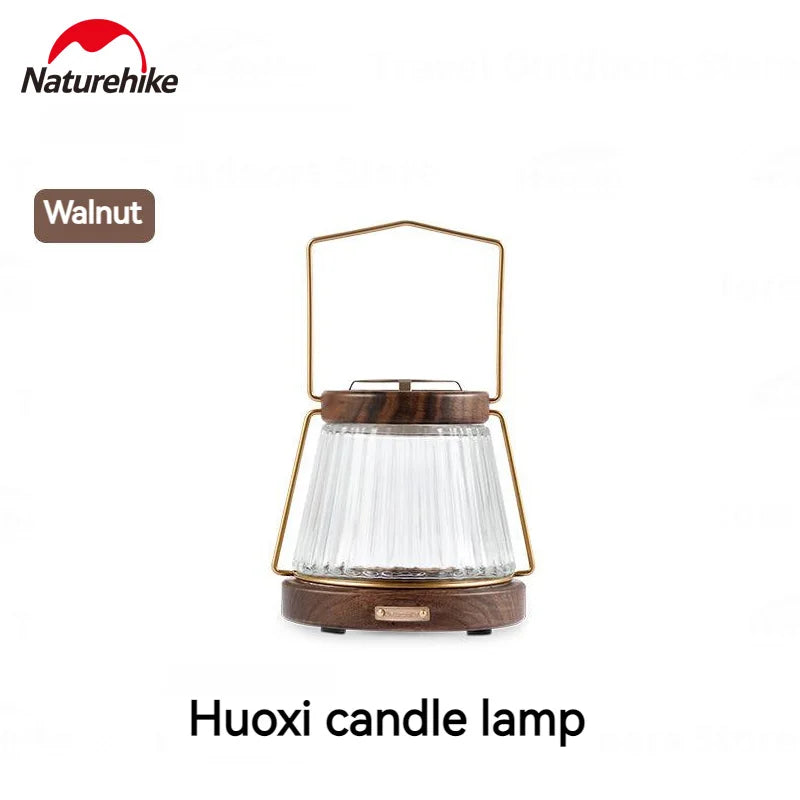 Naturehike Huoxi Candle Lantern Walnut Outdoor Portable Camping Accessories Novelty Camp Supplies Ambient Lighting Camping Light
