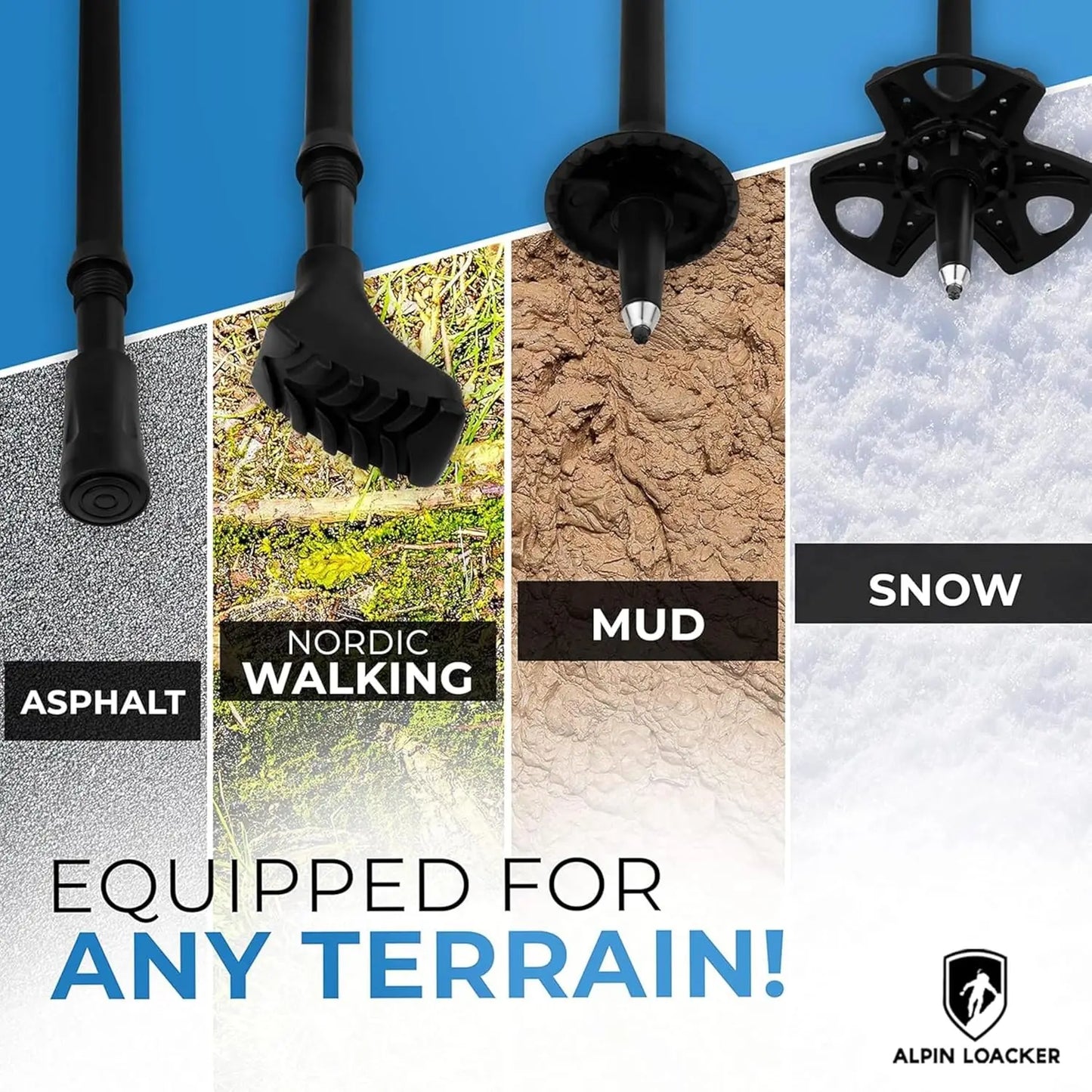 Collapsible Trekking Poles: Ultra Lightweight Carbon/Aluminum, Adjustable for Hiking & Walking