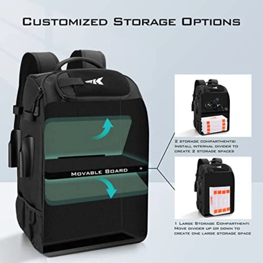 KarryAll Fishing Tackle Backpack with Rod Holder 4 Tackle Boxes, 40/26L Tackle Bag Storage Fishing Gear and Equipment