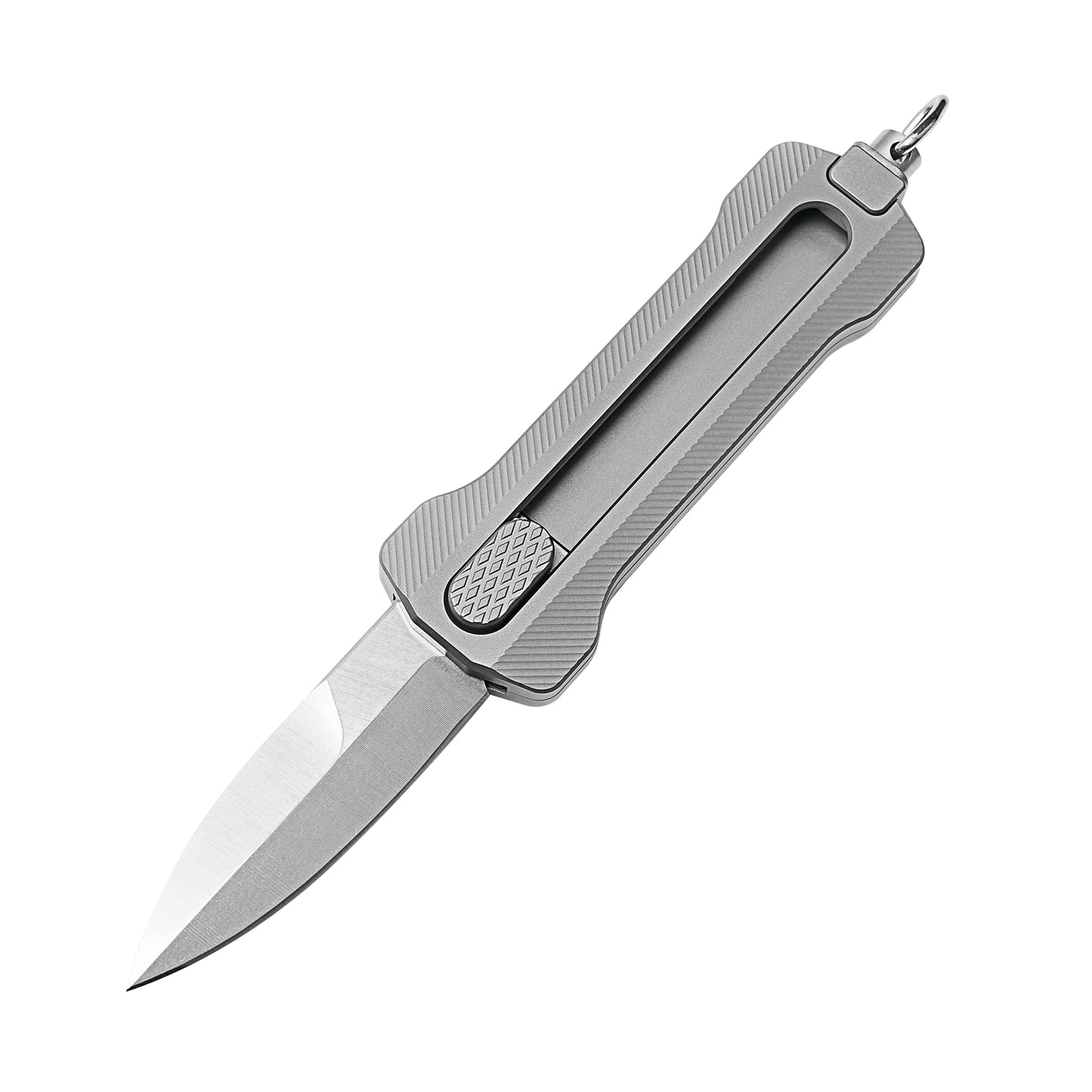Titanium Alloy EDC Pocket Knife,D2 Steel Fixed Blade,With Window Breaker,for outdoor camping Hunting Hiking,Small Cutting Tool