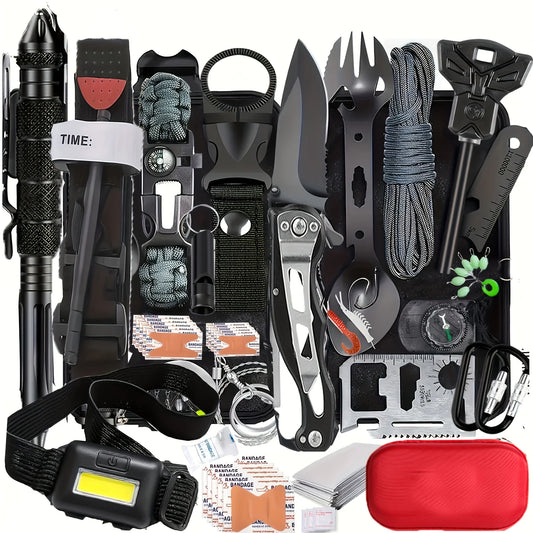 Ultimate Survival Gear Kit, 20-in-1 Emergency Survival Equipment & Tools, Ideal for Camping, Hiking, and Outdoor Adventures