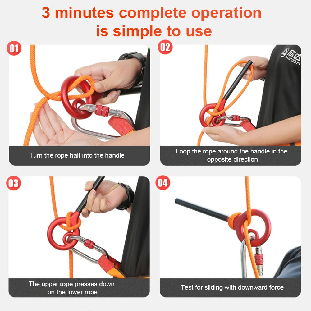 9-Shape Rigging Descender Aluminum Alloy Rock Climbing Cable Descent Device Downhill Rappelling Equipment
