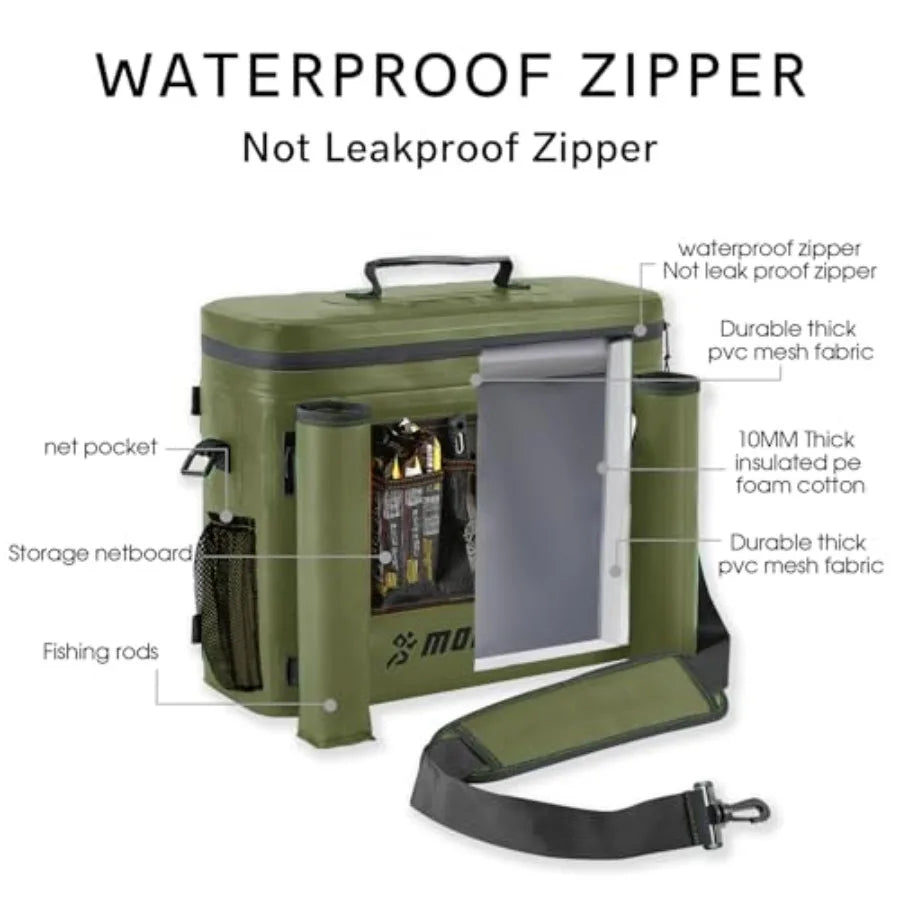 Kayak CoolerWaterproof Kayak Seat Back Cooler for Kayaking Kayak Accessories Cooler Bag Protable Ice Chest Beach Cooler Travel