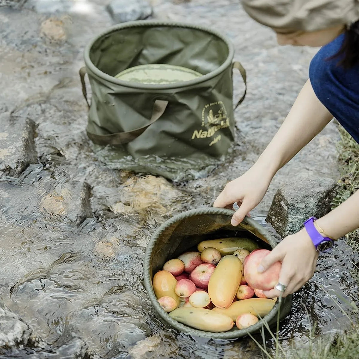 Naturehike Folding Bucket Portable Outdoor Multifunctional Collapsible Water Basin for Camping Fishing Hiking Storage Bucket