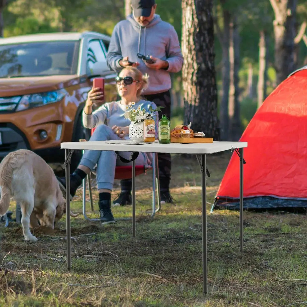 Folding Camping Table Portable HDPE Outdoor Picnic Dining Table W Handle