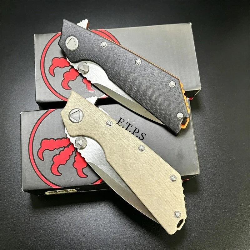 DOC + Delta G10 Handle Bearing Folding EDC Lock Knife Outdoor Camping Fishing Cutting Multi Purpose Tools Hunting Survival Knives