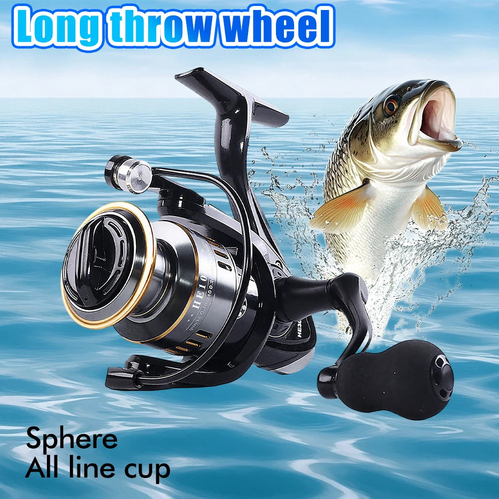 All-metal line Cup Spinning Reel Fishing Reels 1000 5.2:1 Gear Ratio Ultra Light Saltwater Spinning Fishing Reel 22lb Max Drag