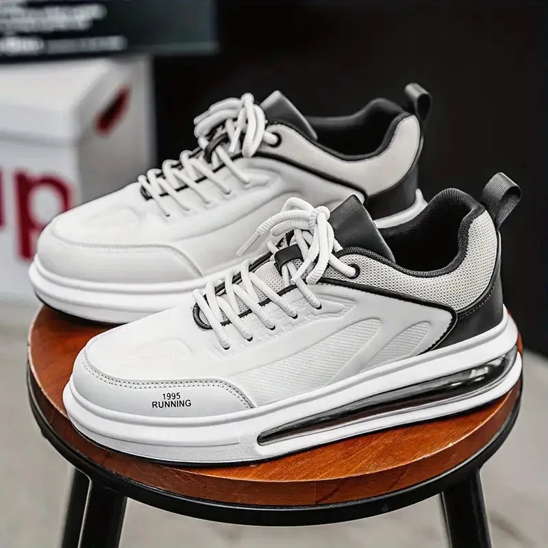 Men's fashionable street skate shoes, couple's style comfortable anti-slip laced casual sports shoes, suitable for men's outdoor