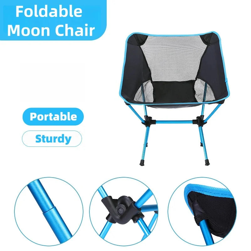 Portable outdoor folding chair, ultra-light camping chair, beach leisure lounge chair, outdoor fishing chair, hiking beach tools