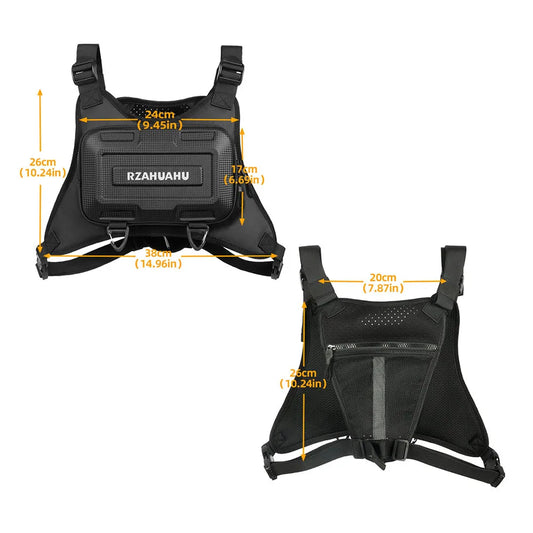 Sports Chest Bag Lightweight Front Chest Pack Running Vest Bag Hip Hop Unisex Streetwear Bag Waist Pack With Extra Storage