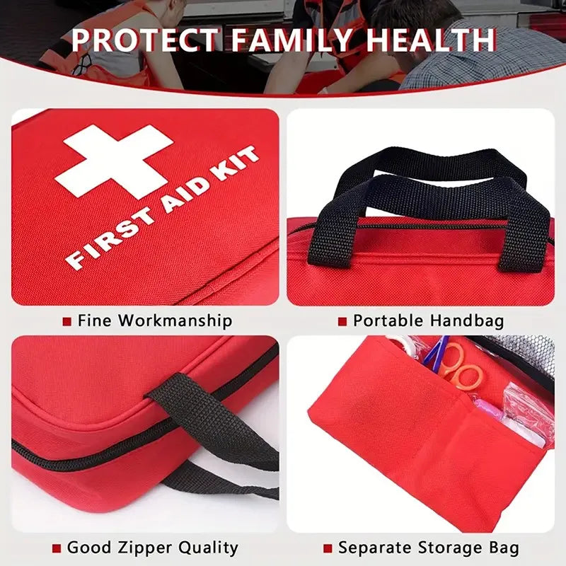 149-Pieces Portable First Aid Kit for Hiking Camping Travel Vehicles Outdoor, Home Car Survival Rescue Kit Emergency Supplies Medical Bag