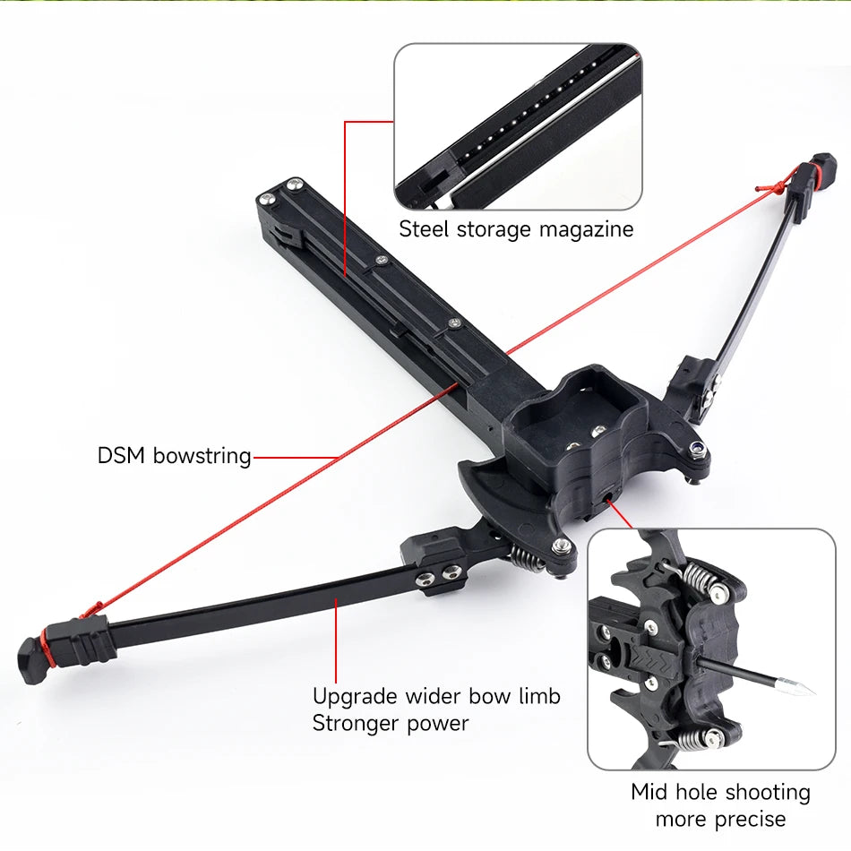 18 Round Steel Ball Recurve Bow Folding Arrow Dual-purpose Bow - Outdoor Hunting, Shooting, Entertainment, and Holiday Gifts