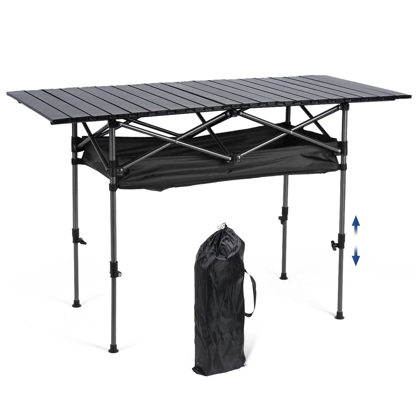 Outdoor Folding Table Lightweight Camping Lifting Table Large Capacity Ultralight Dinner Desk for Picnic Camping Trip Beach BBQ