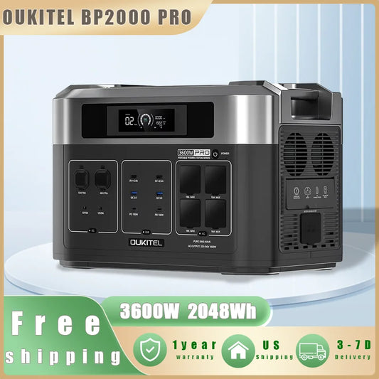 OUKITEL BP2000 PRO Portable Power Station 3600W Solar Generator 2048Wh Lifepo4 Battery Home Backup Outdoor Camping Mobile power