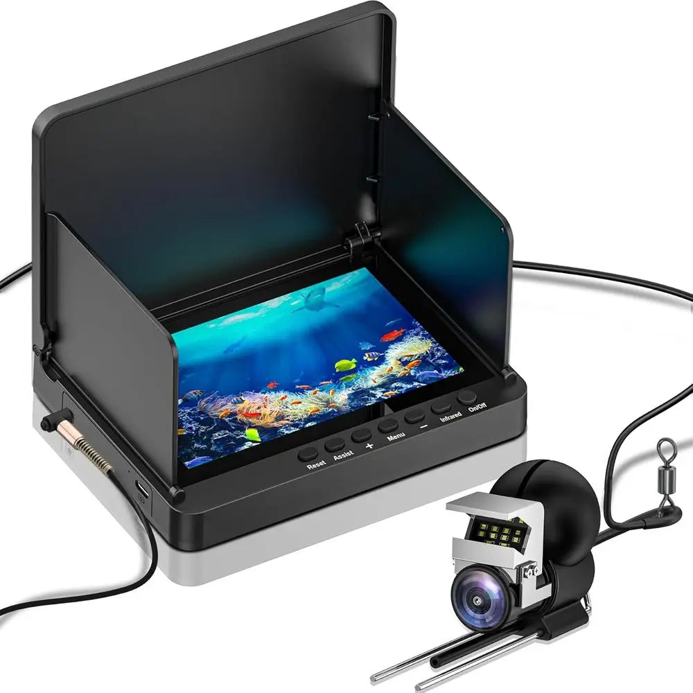 5 HD LCD Portable Fish Finder with 100ft Cable and Infrared Night Vision for Ice Fishing