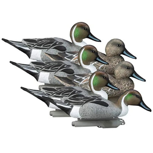Higdon Outdoors Standard Pintail Floater Duck Decoys Ultra Realistic Drake and Hen Decoys for Waterfowl Hunting 3 Upright and 1