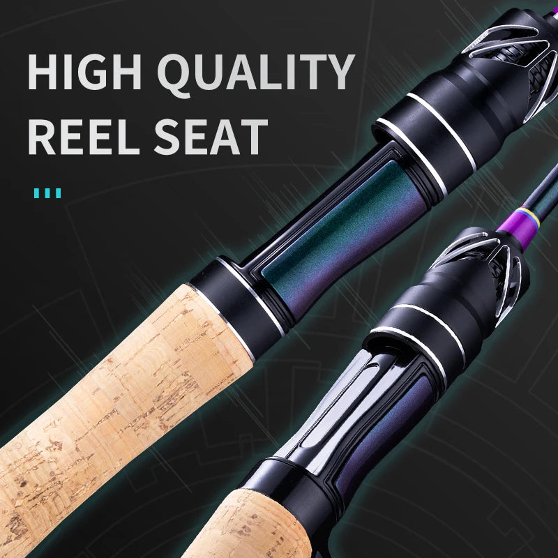 BANCY Ultralight Fishing Rod 6'/5'6" Spinning Casting 2 Pieces Stream Lightweight Travel Bait Rods 24T High Carbon Fiber Stainle