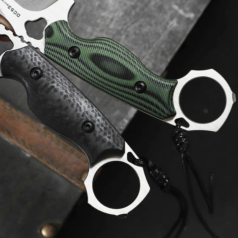 High-Quality DC53 Steel Fixed Blade Knife G10 Non-Slip Handle with K-Sheath for Hunting Camping Outdoor EDC Tool Straight Knife