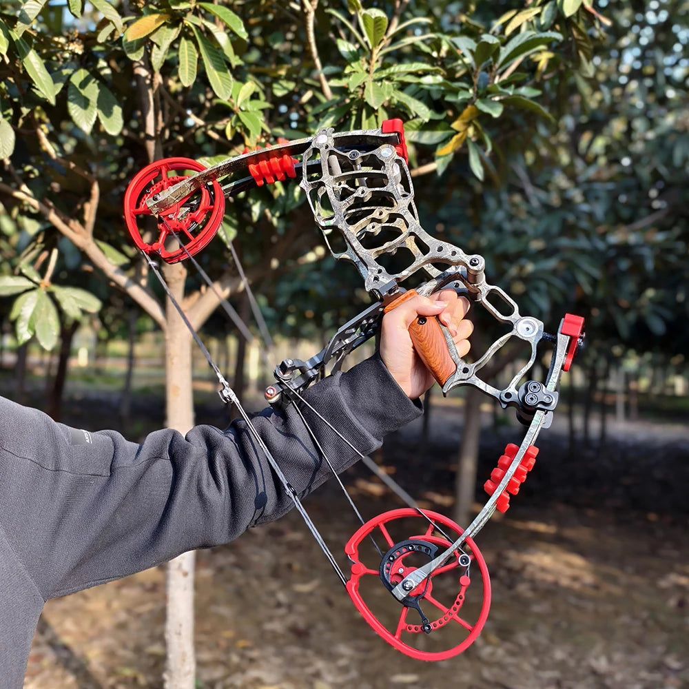 Let off 80% Compound Dual-use Bow Set 19" Axle 30-60lbs Hunting Steel Ball 420FPS Right Hand for Adults Hunting Shooting