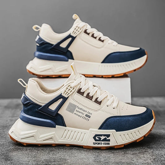 Fashionable men's shoes, men's casual sports shoes, thick-soled, wear-resistant and breathable running shoes