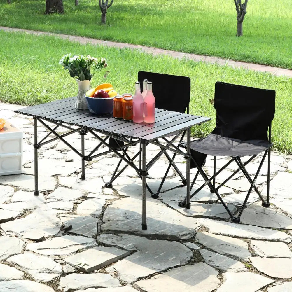 120CM Outdoor Folding Table with Mesh Bag Heavy Duty Strong Load Capacity Lightweight Camping Hiking Backpacking Picnic BBQ Port