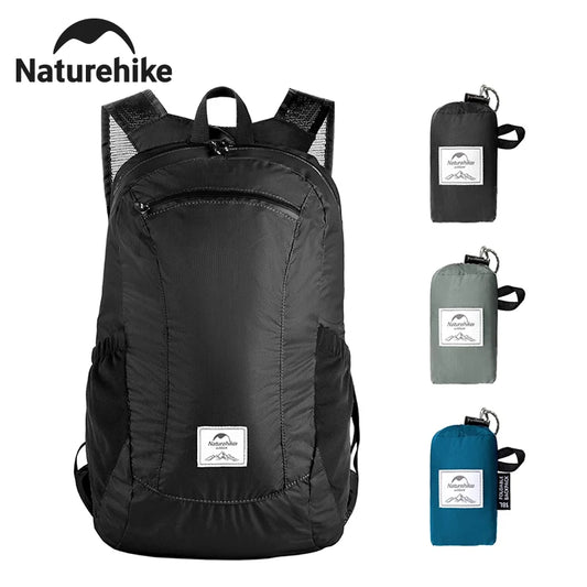 Naturehike 18L Silicone Folding Backpack Lightweight Portable Waterproof Bag Women Man Bag Outdoor Hiking Shoulder Skin Bags