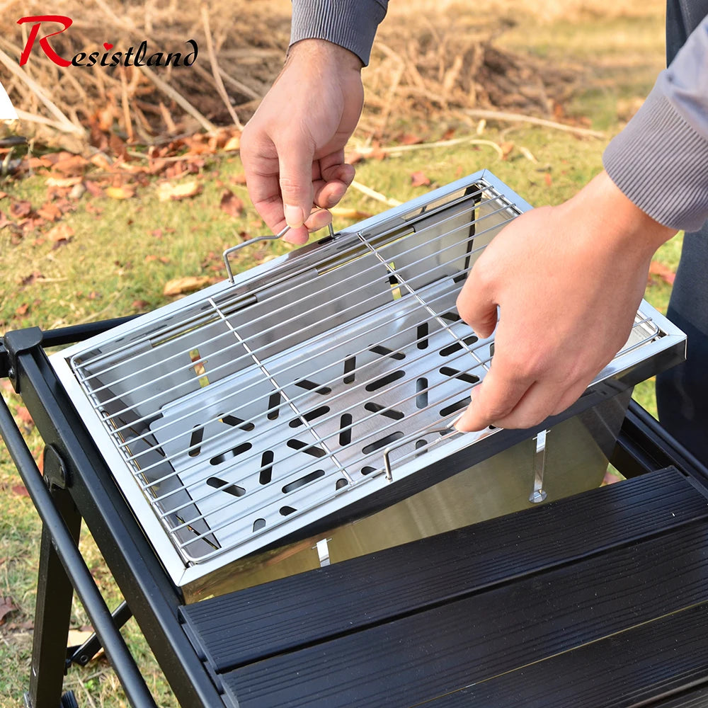 2026 New Camping Folding Removable IGT  Table Gas Stove  Portable lightweight Camp BBQ Grill Table Outdoor Picnic Fishing table