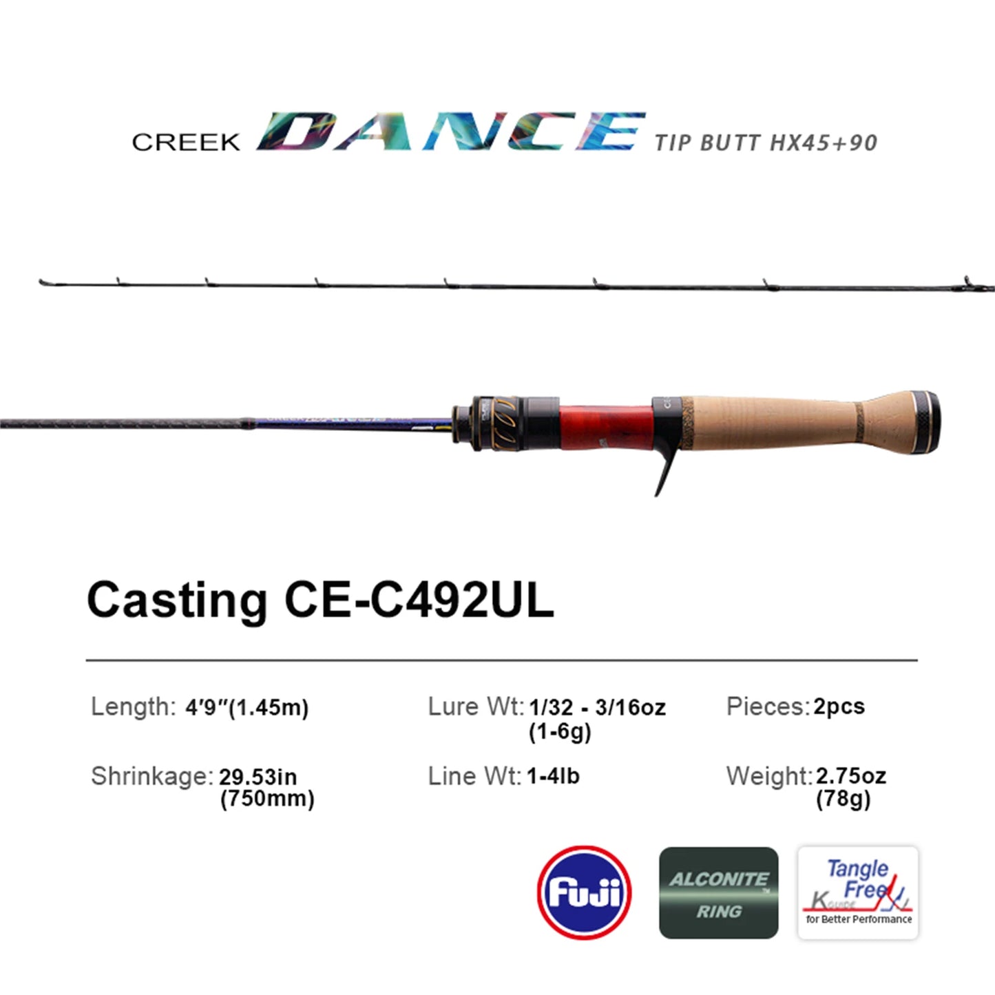 PURELURE CREEK DANCE Trout Rod BFS Fishing Casting UL Spinning Light Travel Rod Stream Ejection Rod Fuji Alconite Ring Perch