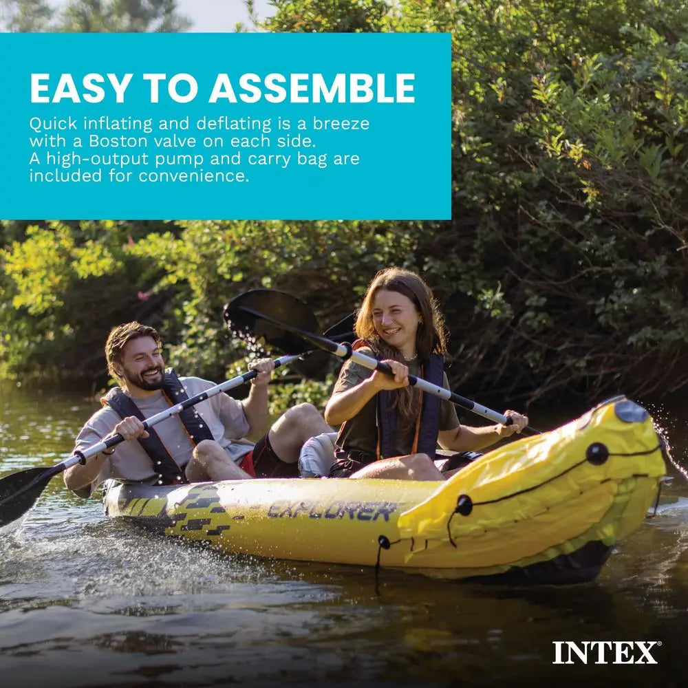 68307EP K2 Inflatable Kayak Set Deluxe 86in Kayak Paddles And HighOutput Pump Adjustable Seats With Backrest Removable Custom