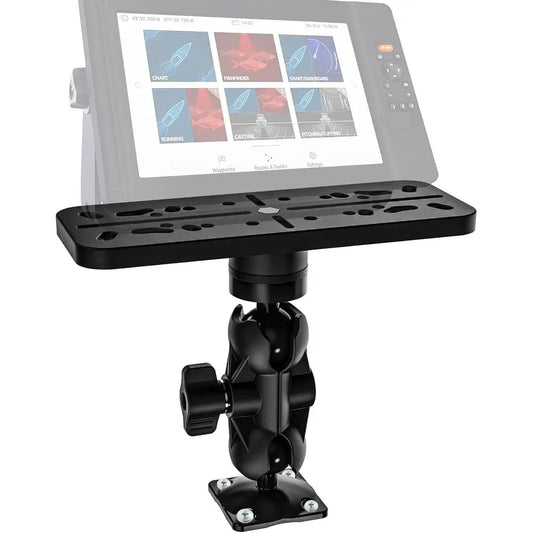 Fish Finder Mount Base, 360° Rotating Fish Finder Bracket for Boat Kayakr, Marine-Grade Composite Mount, Compatible with Garmin,