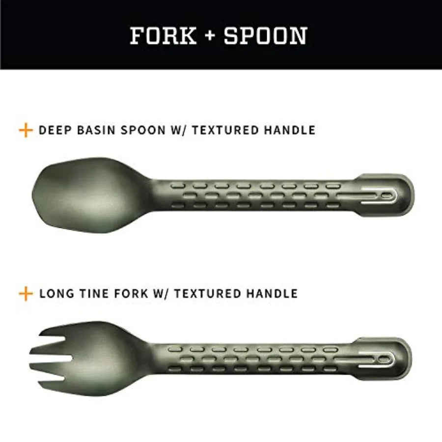 Gear ComplEAT Camping Utensils Set for Outdoor Cooking, Camping Cutlery with Fork, Spoon, Tongs, Spatula and Multi-Functional T