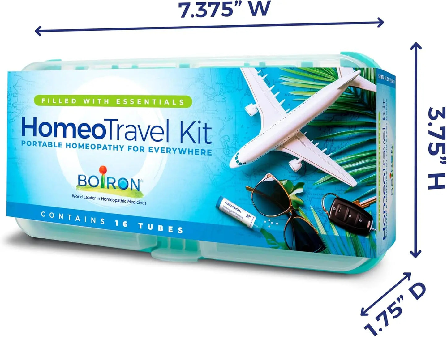 Travel First Aid Kit with 16 Homeopathic Medicines - Portable Case for Emergency Relief