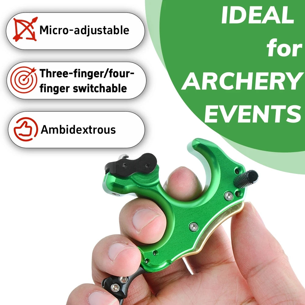 Compound Bow Release Back Tension 3/4 Finger Thumb Trigger Grip for Left Right Hand Hunting Shooting Archery Accessories