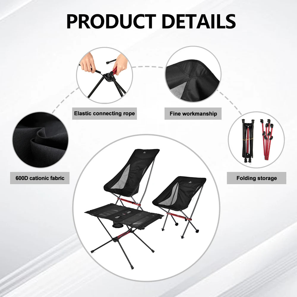Outdoor Folding Chair Tourist Camping table Fishing Beach Longue Chair for Relaxing Foldable Leisure Travel Furniture Picnic