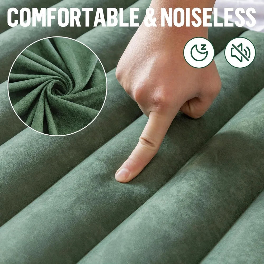 Night Cat Sleeping Pad for 1Person Camping Hiking - Ultralight Inflatable Sleeping Mat with Built-in Pillow & Foot Pump