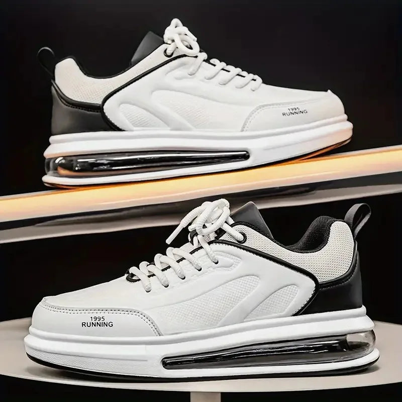 Men's fashionable street skate shoes, couple's style comfortable anti-slip laced casual sports shoes, suitable for men's outdoor
