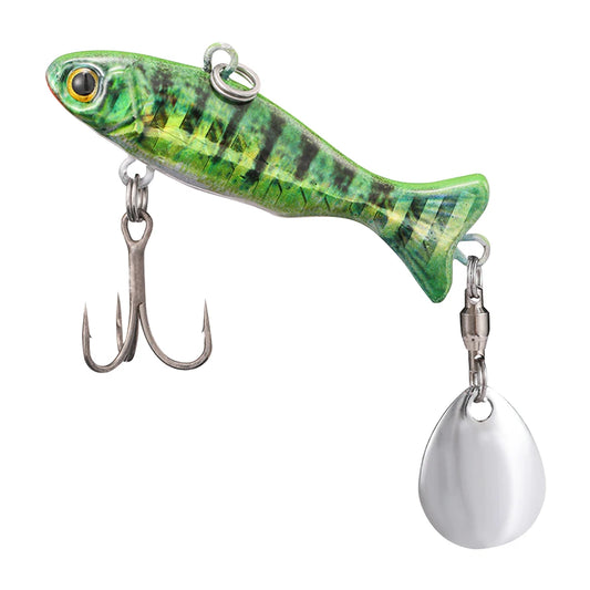 Metal Vib Fishing Lure with Sharp Treble Hooks Spinner Bait Hard Bait Bass Pike Carp Sea Fishing Lure