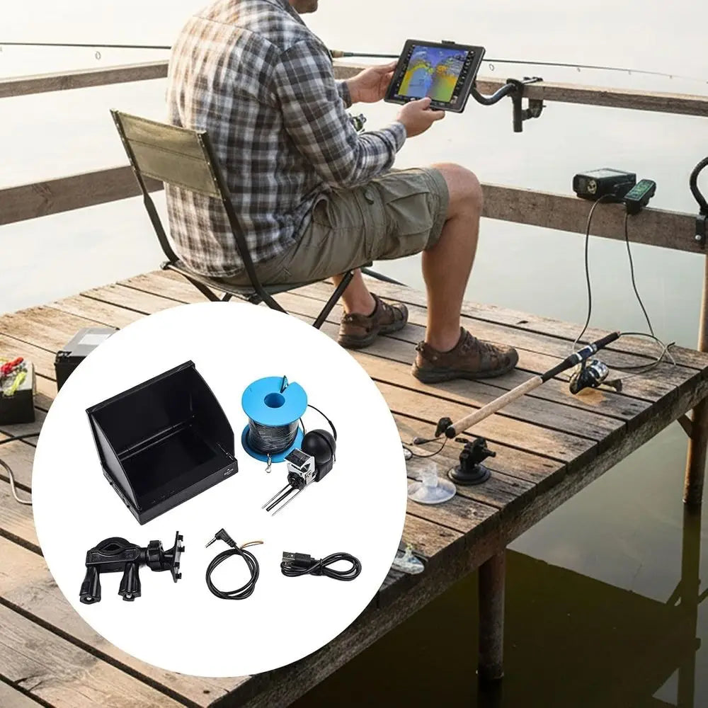 1080P 220° Wide-Angle LCD Fish Finder Camera with 8-Hour Battery, Suitable for Underwater Monitoring up to 15m