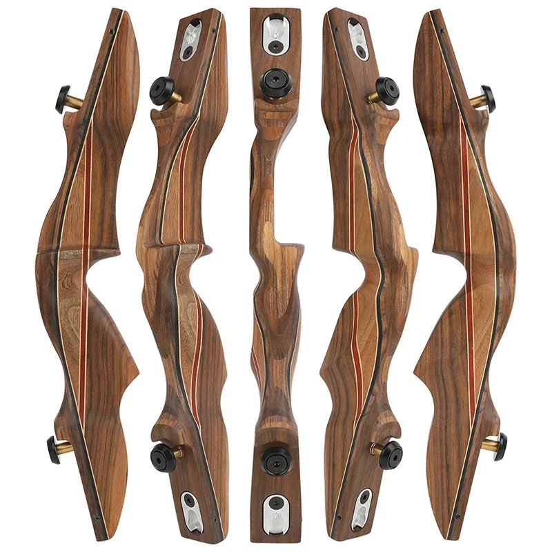 Archery Recurve Split Bow ILF 60 Inch 30-60lbs Right Hand Detachable Wood Riser for Archery Outdoor Hunting Shooting Sports