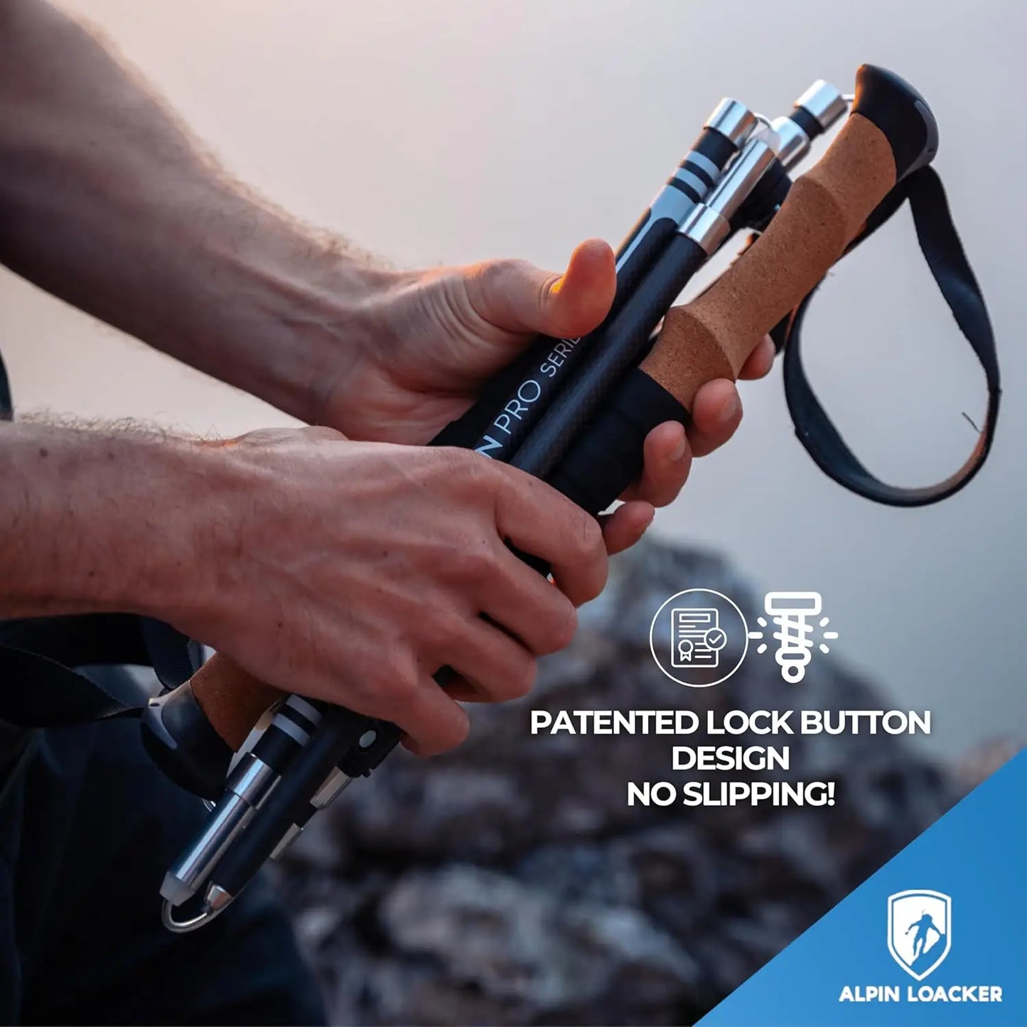 Collapsible Trekking Poles: Ultra Lightweight Carbon/Aluminum, Adjustable for Hiking & Walking