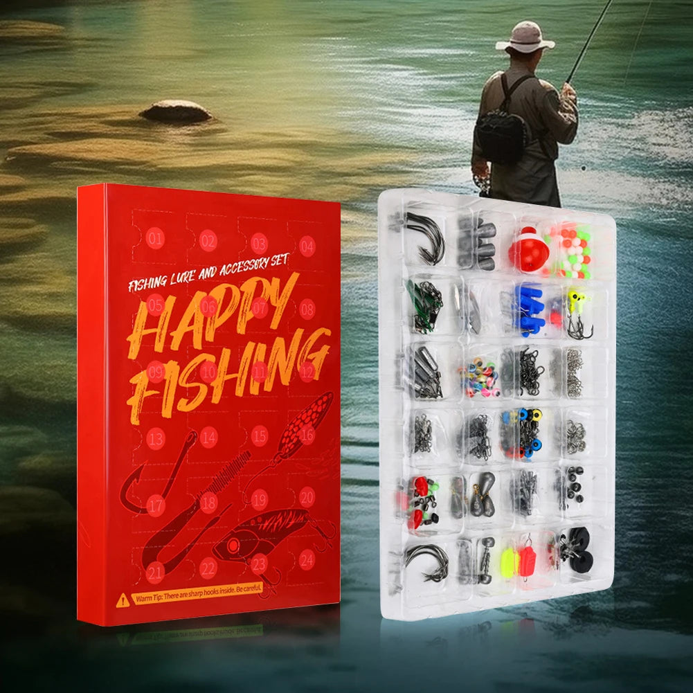 Fishing Tools Accessories Kit Set with Jig Hooks Beads Sinkers Weight Swivels Outdoor Fishing Accessories Set Gifts for Men